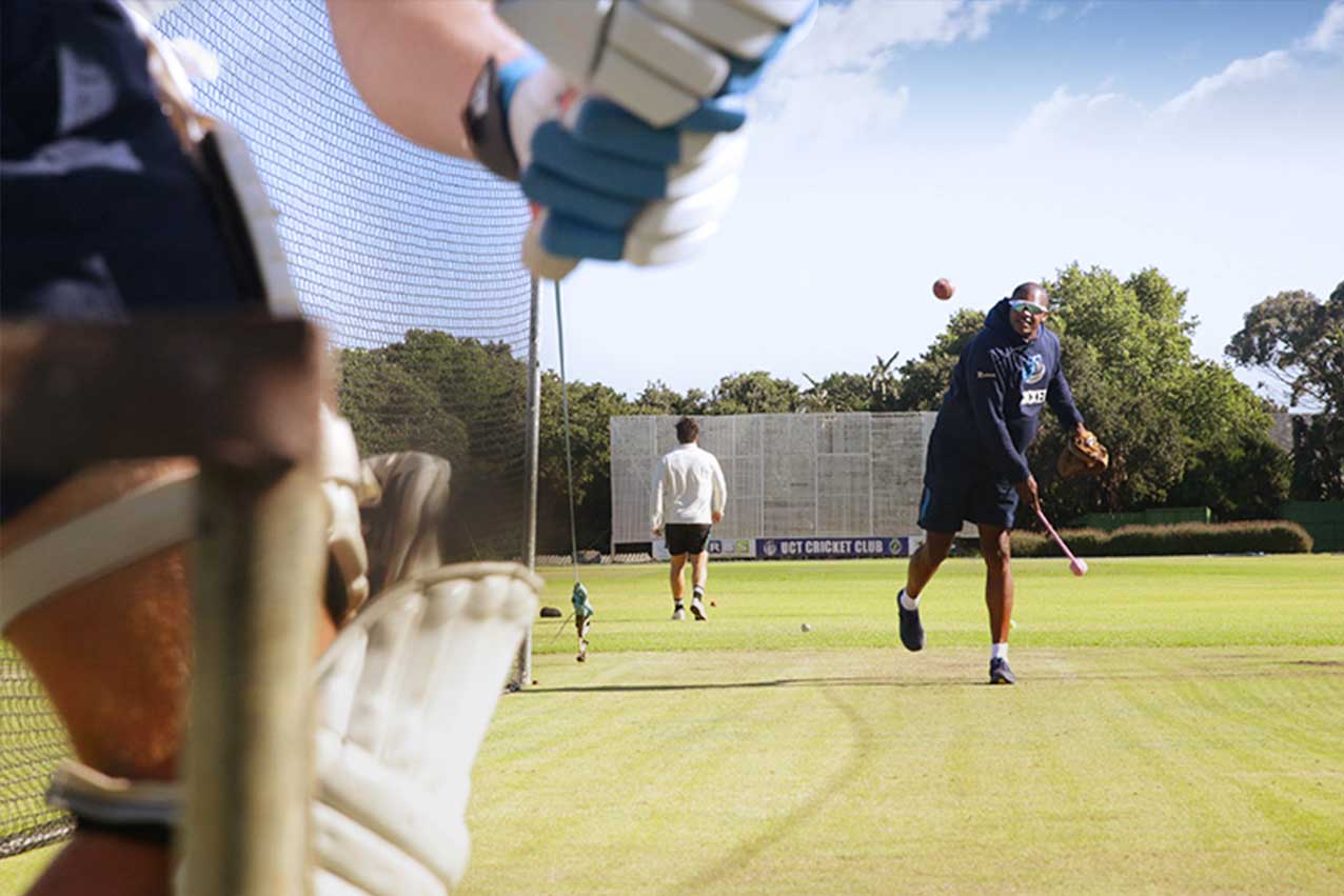 Cricket practice with UCT cricket coach Eugene Moleon 2018